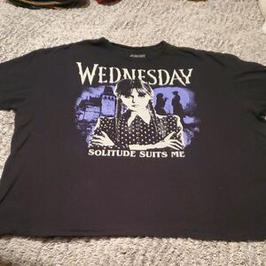 Wednesday Adams Solitude Suits Me Black Graphic T-Shirt - 3XL